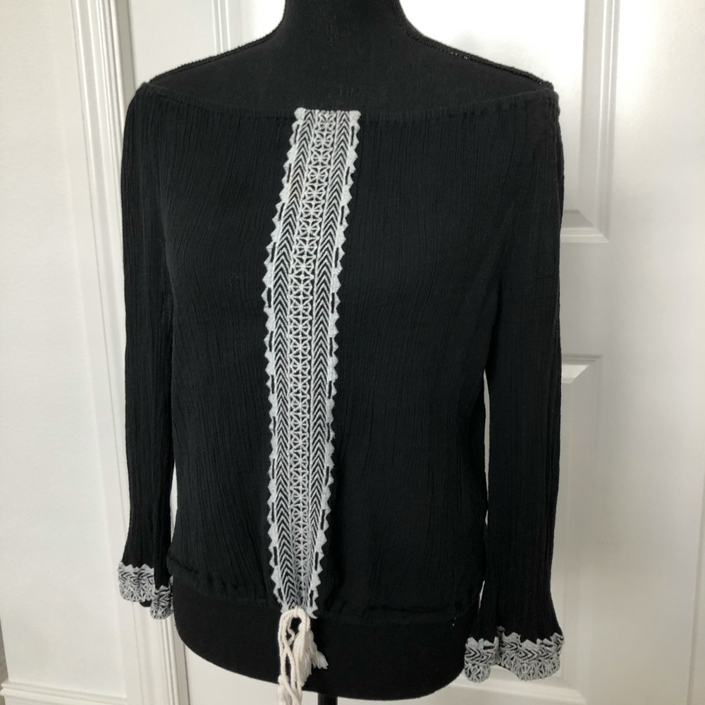 Vitamin A Off the Shoulder B&W Top